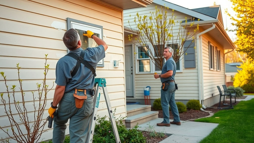 Professional painters in uniform painting the exterior of a Minneapolis house using high-quality paint, showcasing painting services in the Twin Cities