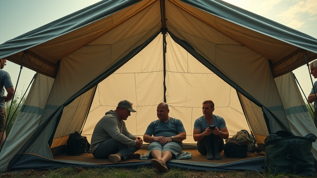Versatile military tent in use across multiple scenarios