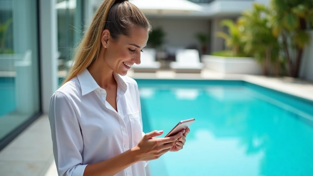 Smart app for Miami pool water treatment miam, owner scheduling pool service, advanced pool care options
