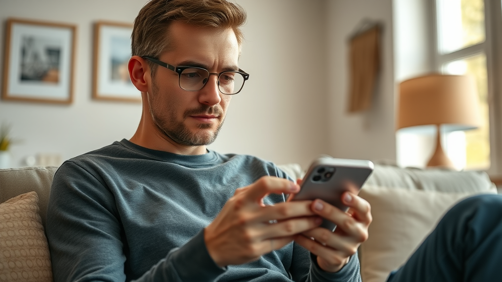 person scrolling phone responsibly