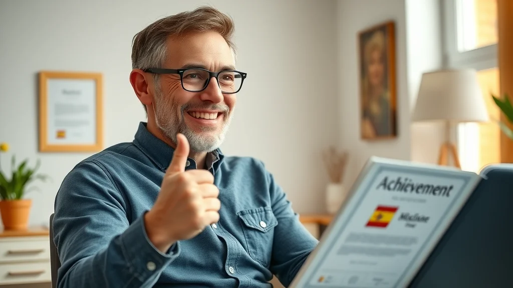 Inspired adult learns Spanish fast and celebrates fluency in a live video call with a native speaker