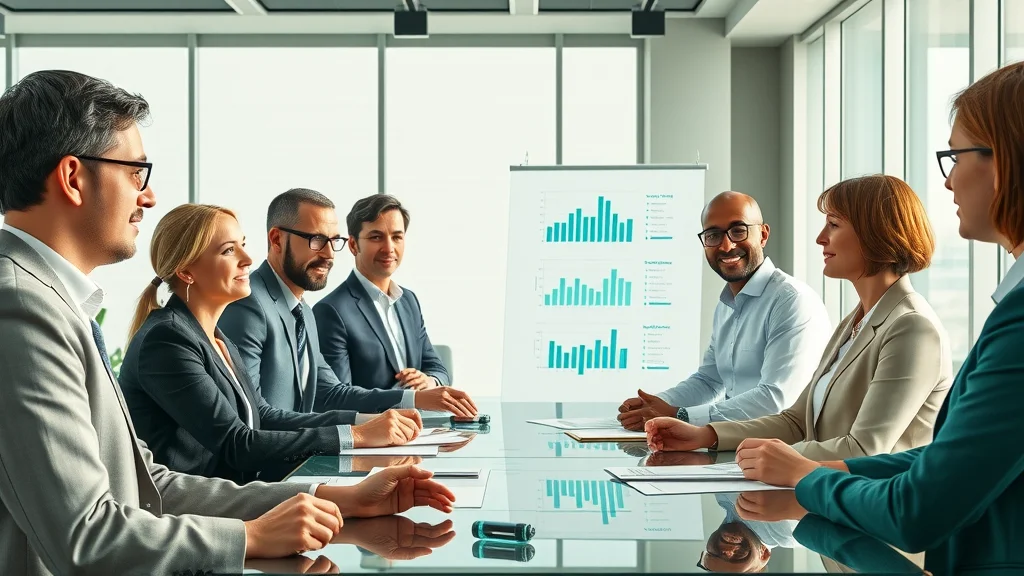 strategic executive team planning long-term effective AI governance, digital charts and innovation boards