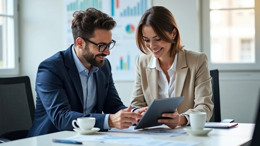 PPC advertising expert consulting with accountant to refine targeting ad strategy for accounting firm growth