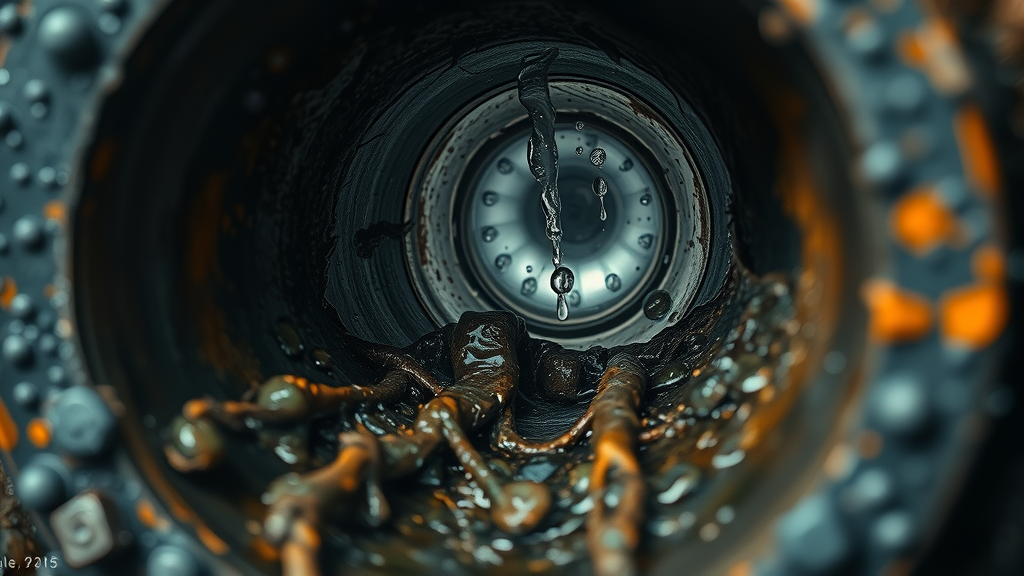 Inside Pipe Showing Corrosion, Water Leak, and Root Intrusion - Common Pipe Issues