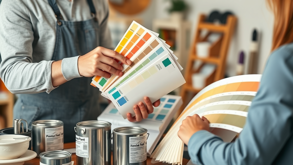open paint cans color swatches painter consulting homeowner interior exterior vibrant palette residential painting st. paul