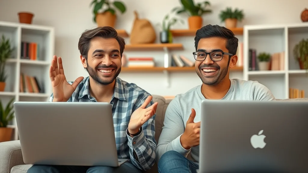 Enthusiastic Spanish teacher and learner practicing language skills via an online lesson