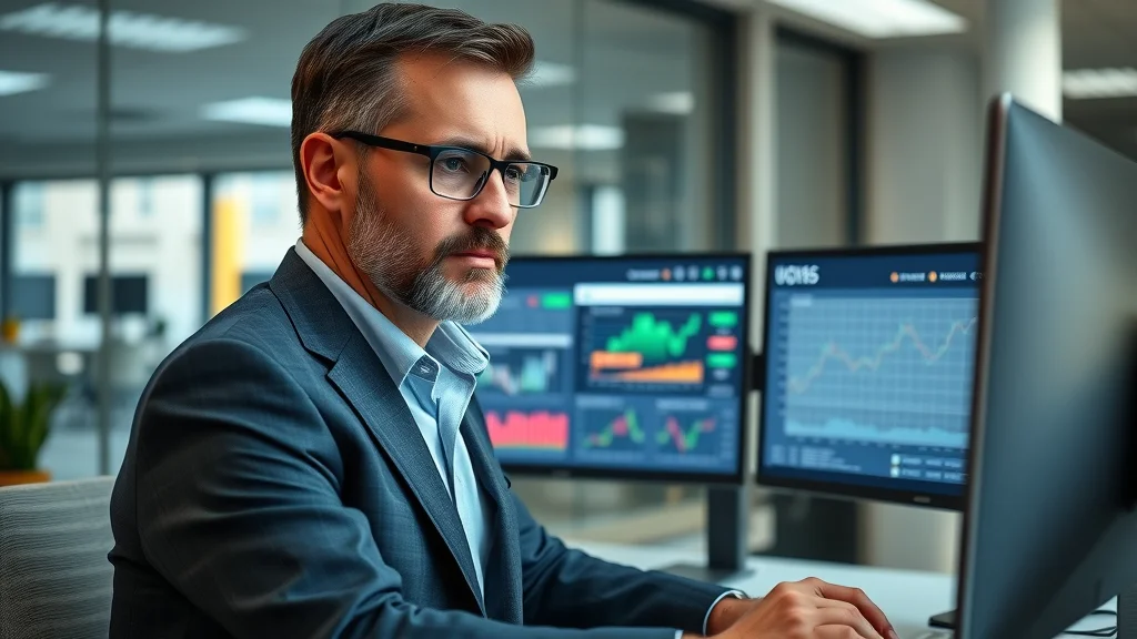 Experienced financial advisor reviewing digital financial dashboards as an outsourced cfo service in a contemporary workspace