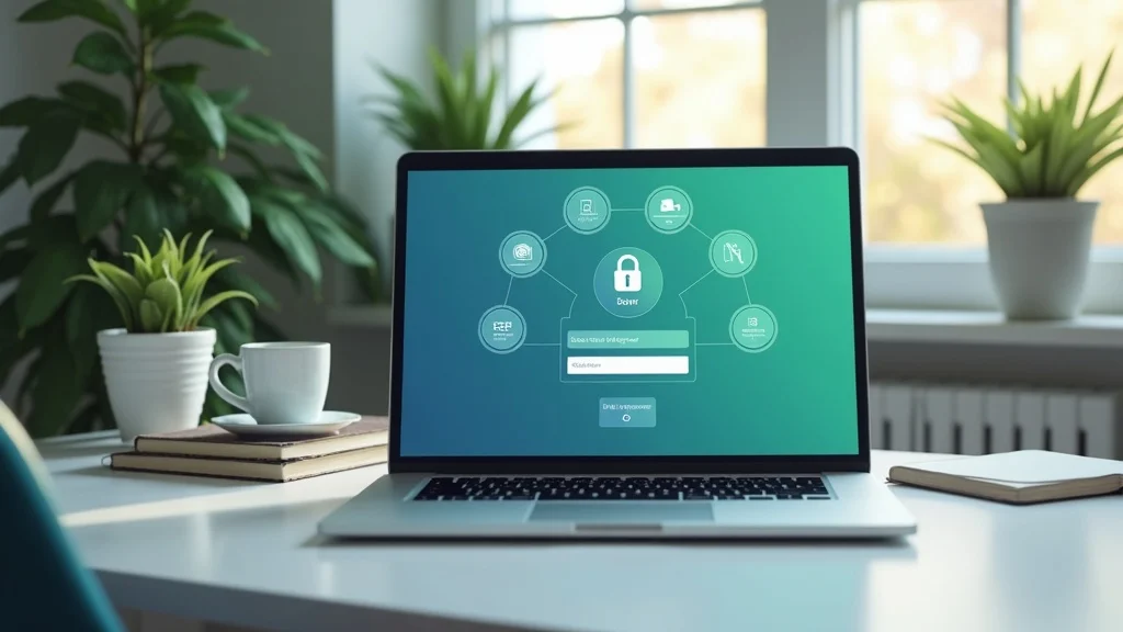 Secure online tax filing: Laptop displaying encrypted login and tax software for safe DIY tax prep