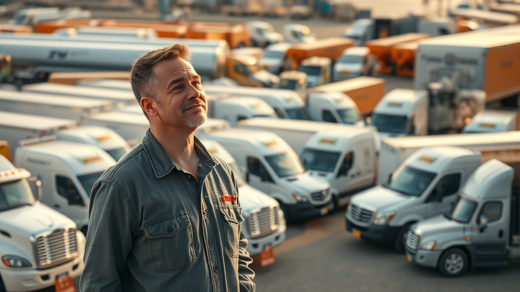 Business owner showing successful small business fleet financed through Southwest Business Loan Solutions