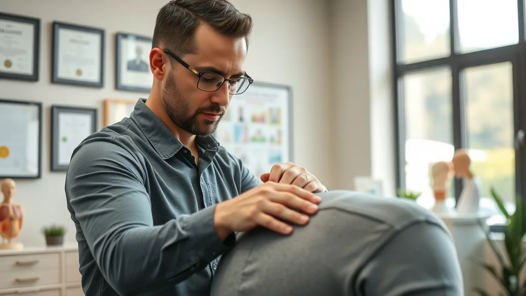 Professional Sacramento chiropractor gently performs spinal adjustment on patient in a modern clinical office