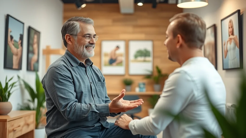 Inviting Sacramento chiropractor clinic interior with natural wood décor, green plants, and friendly staff engaging with a patient during consultation