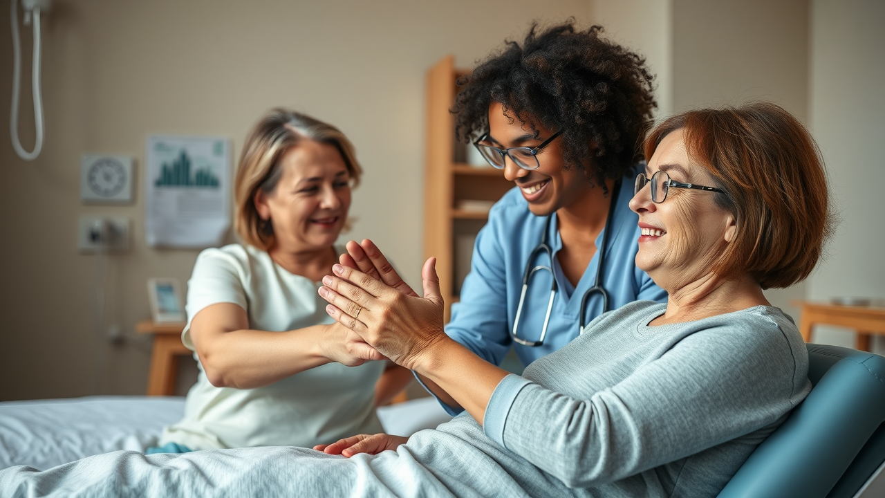 Patient receiving post-motor vehicle accident recovery support, Physical Therapy Calgary clinic, gentle therapy aids