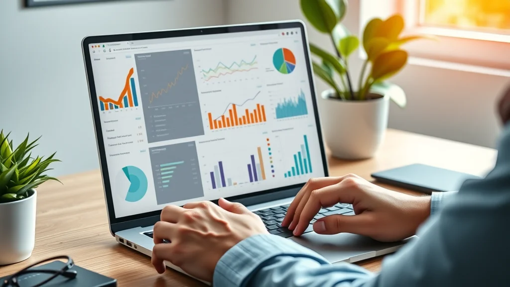 Modern accounting software dashboard on a laptop for reviewing small business financial reports