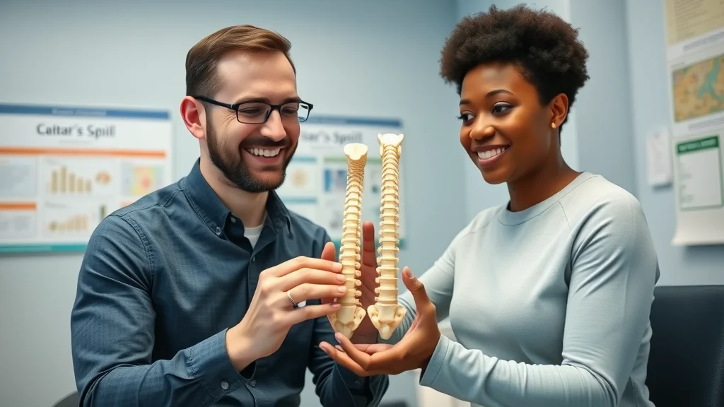 confident knowledgeable sacramento chiropractor explaining spinal model patient