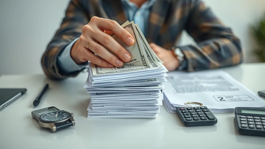 Prepared individual stacking emergency funds in envelopes for risk management and financial discipline