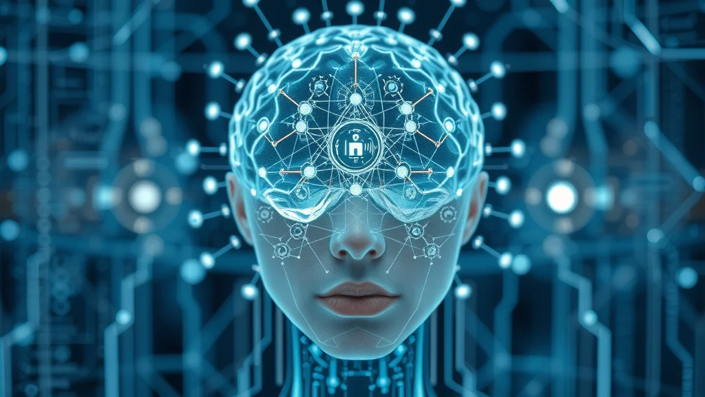 Sophisticated AI interface blending digital brain with regulatory icons for ethical AI governance