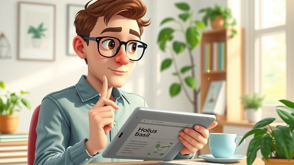 Curious adult browsing holy basil FAQs to learn how new study reveals holy basil can reduce cortisol levels by 36% in just 40 minutes