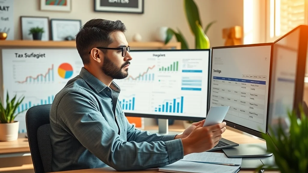 Entrepreneur analyzing tax budget spreadsheets for quarterly estimated tax planning
