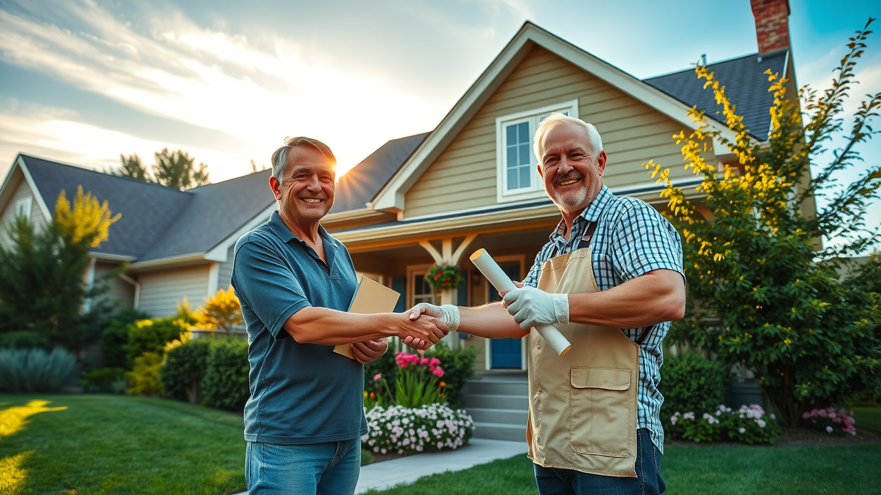 picturesque st. paul home vibrant fresh exterior paint homeowner painter handshake lush green yard residential painting st. paul