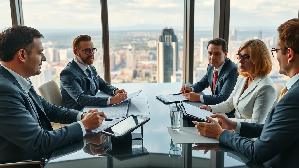 Boardroom discussion on ethical ai governance and ai policies with charts and policy binders