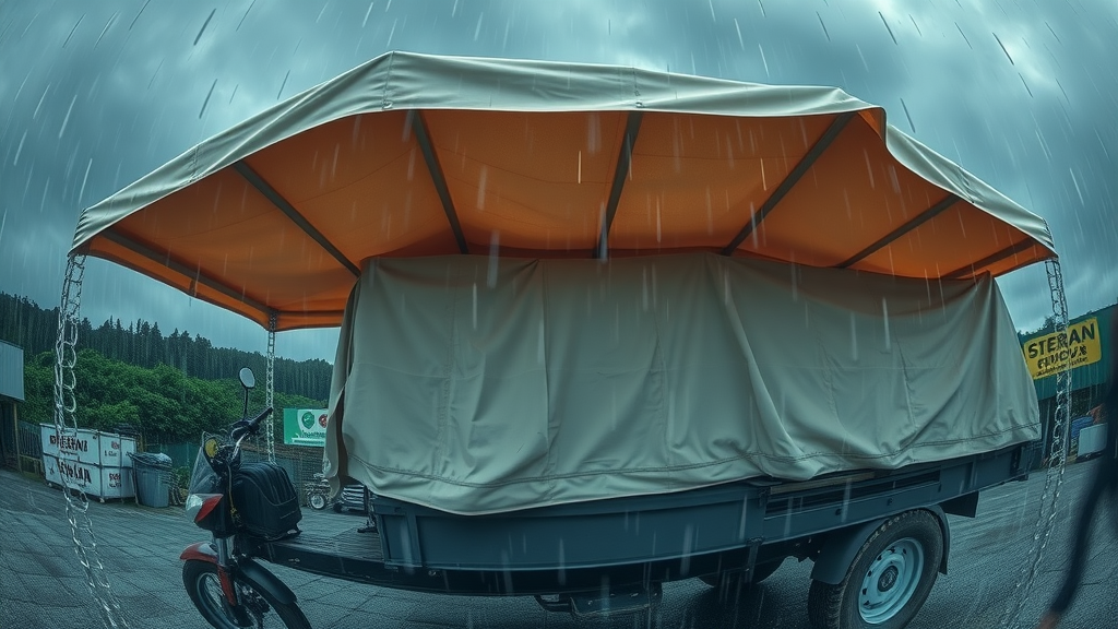 Waterproof tarp providing protection from rain