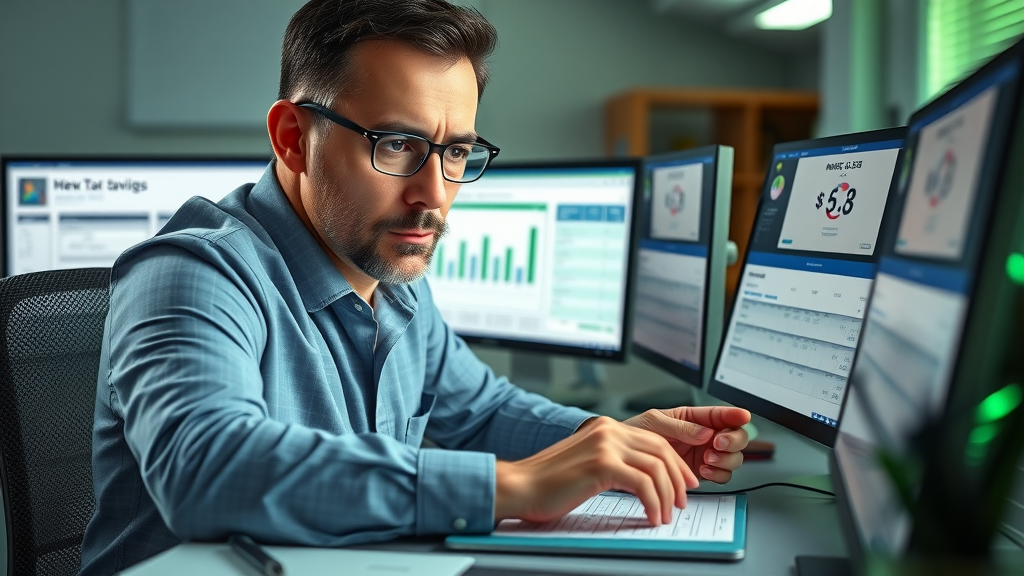 Accountant calculating tax savings for business owners seeking tax-efficient structure
