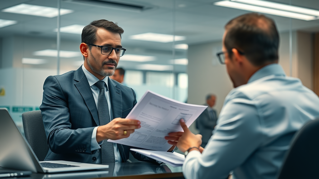 bank loan application process for small business owner and banker reviewing business loan requirements