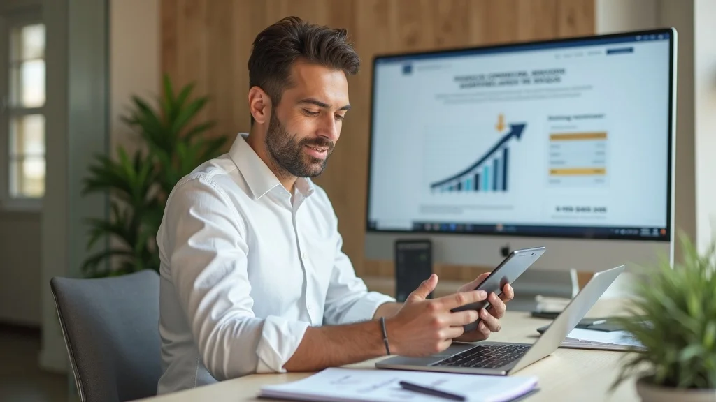 Business owner researching marketing for CPA firms on a CPA firm’s branded website, highlighting the importance of online presence for accounting firms.