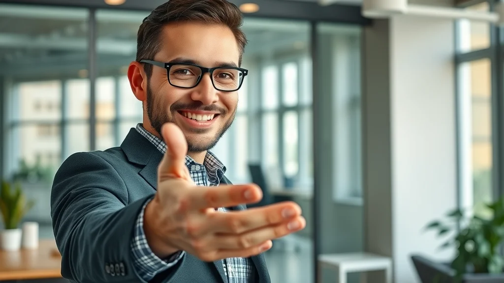 Entrepreneur reaching out for expert support with AI marketing tools for branding and acquisition