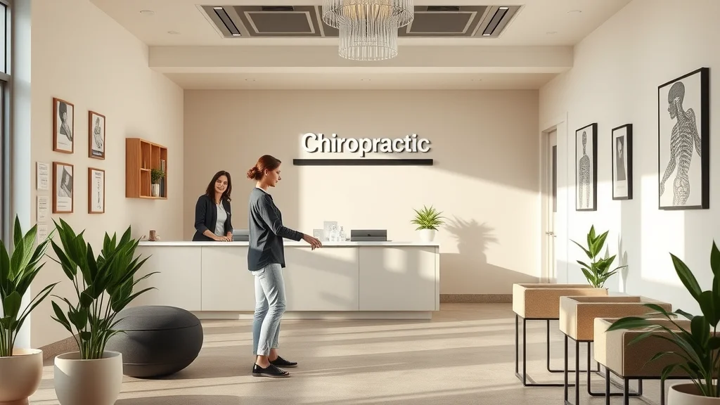 modern chiropractic clinic sacremento lobby friendly receptionist patient interaction comfortable