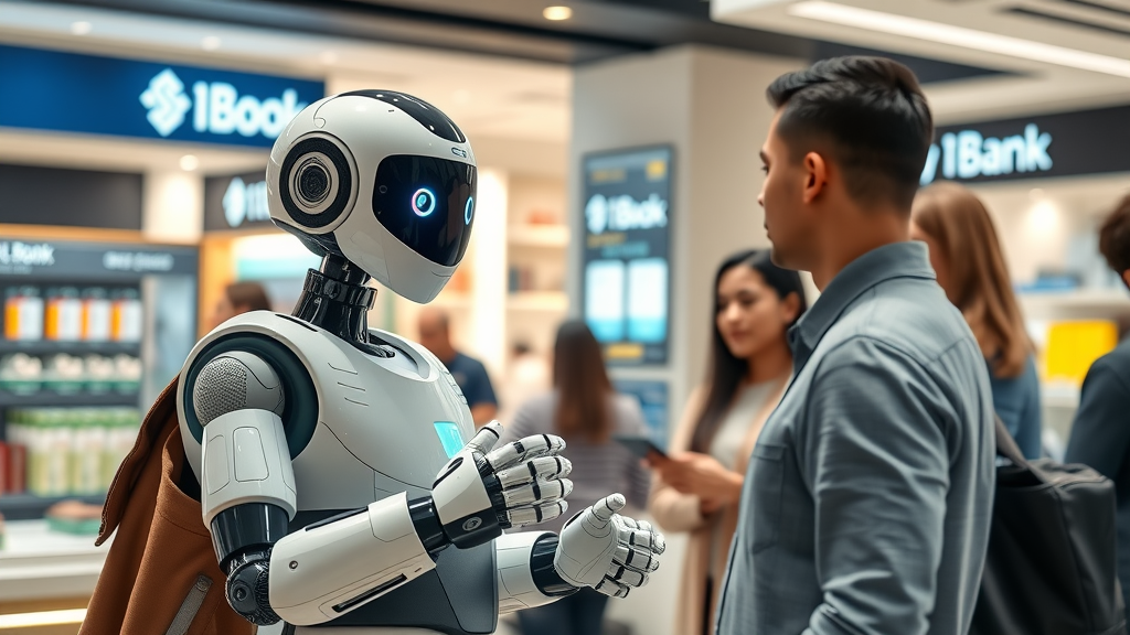 interactive chatbot kiosk assisting customers in retail and banking, machine learning in chatbots industry use case