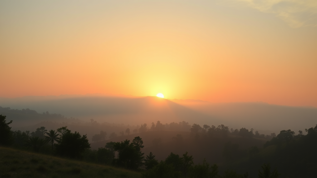 morning routine with a serene landscape