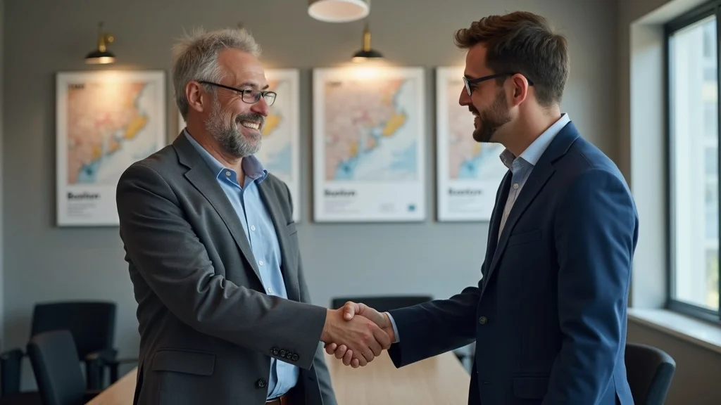 Experienced Boston business broker shaking hands with a small business owner, highlighting the role of a business broker in the business sales process Boston.