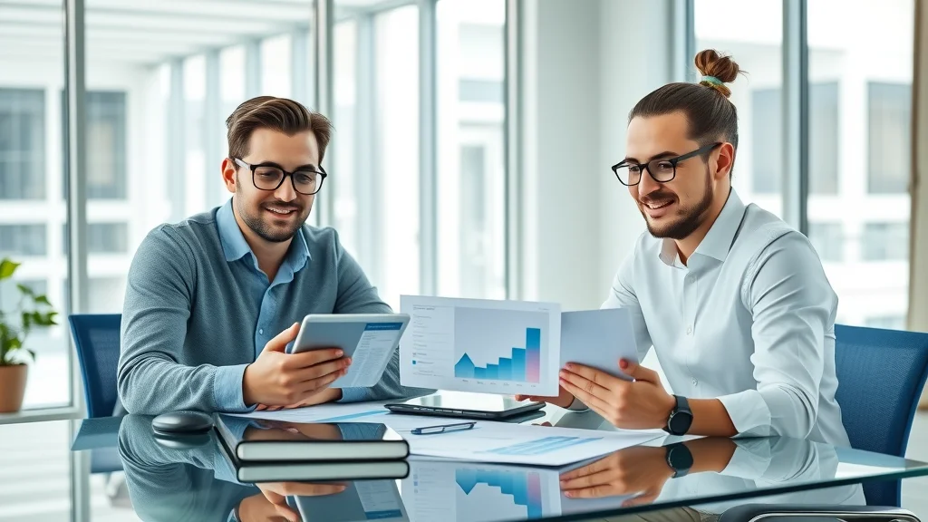 Modern business meeting tax savings strategy small business owners reviewing financial documents