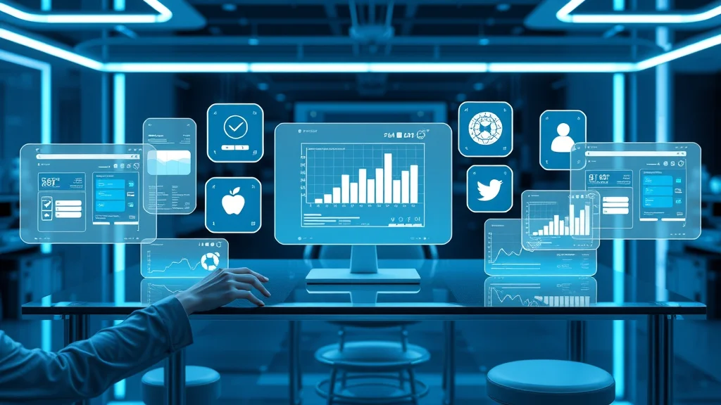 Array of top accounting automation tools displayed as sleek digital interfaces, highlighting leading solutions for accounting efficiency and automation.