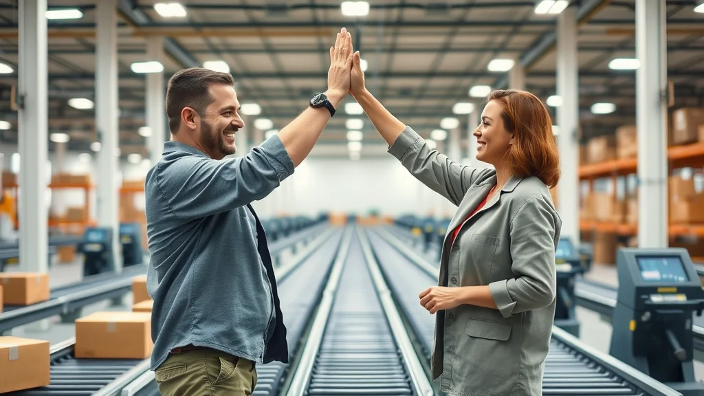 The Complete Guide to Transportation Management Systems (TMS) Happy logistics team celebrating with high five in a warehouse after implementing transportation management system
