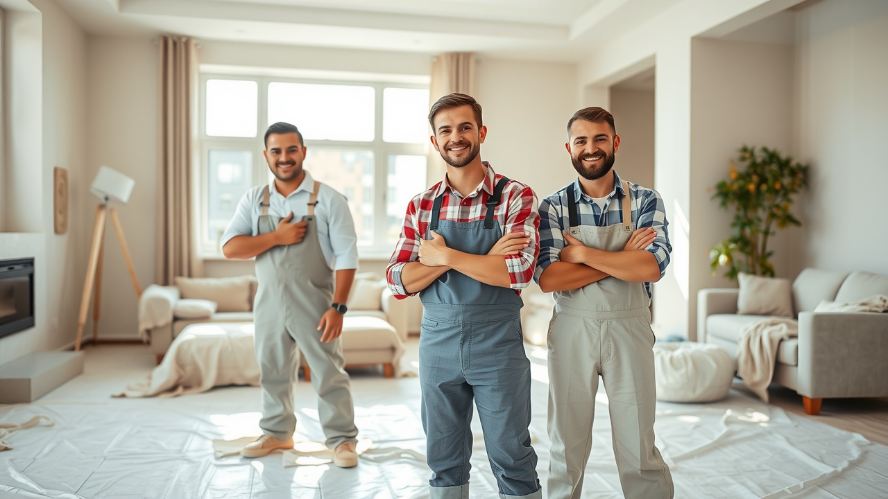 organized painting crew painting interior walls photorealistic st. paul home light-neutral color palette residential painting st. paul