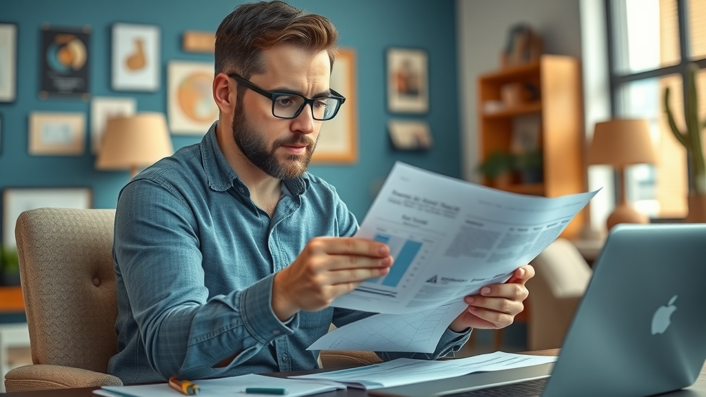 Small business owner reviewing equipment financing paperwork in Arizona-inspired office