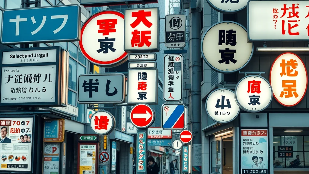 Collage of everyday Japanese signs with essential kanji: transportation, food, and public spaces. Must-know kanji for daily Japanese life.