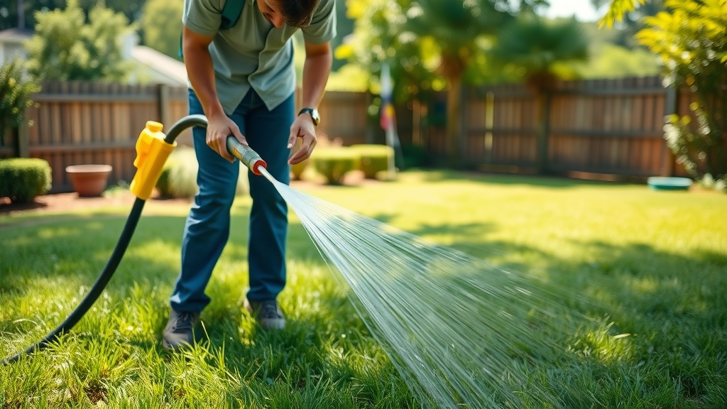 Diseased lawn patches showing affected areas in a residential environment