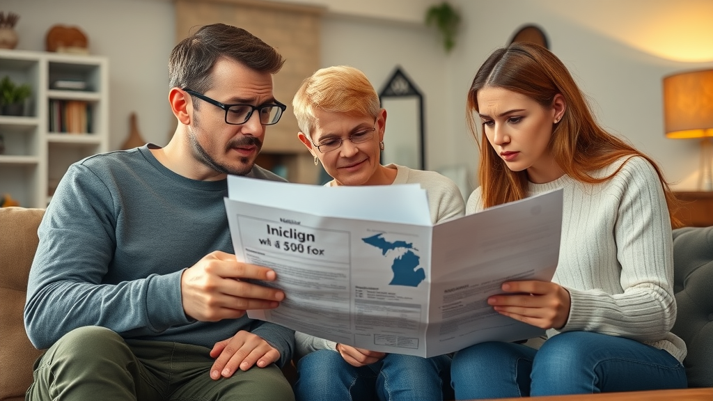 Family discussing radon mitigation costs in living room
