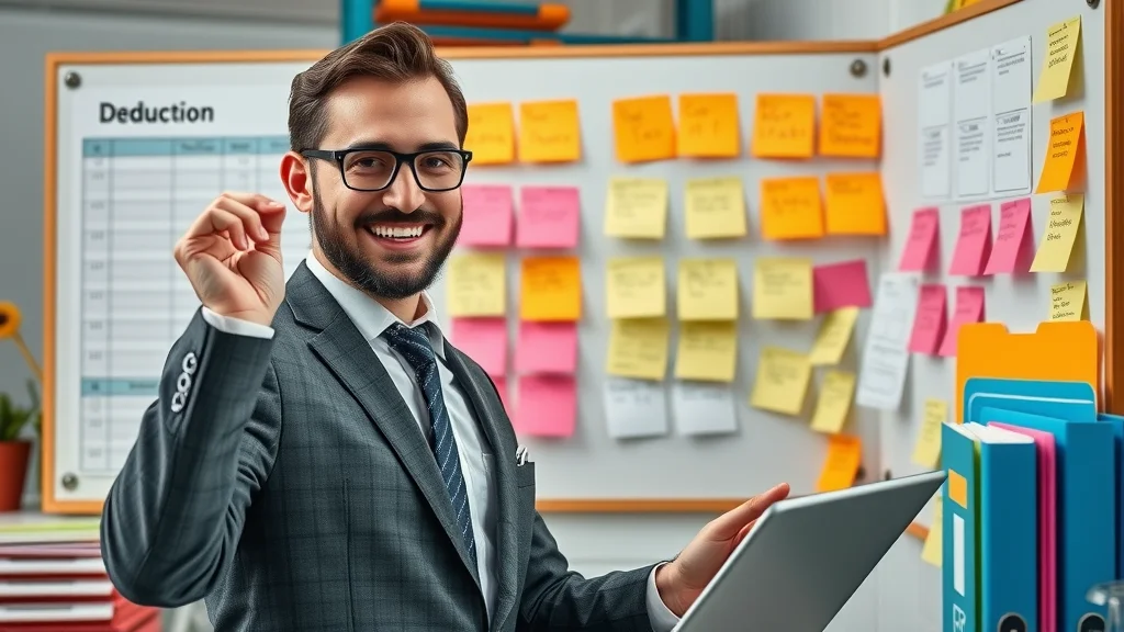 Business owner successfully organizing deduction categories for maximum tax savings