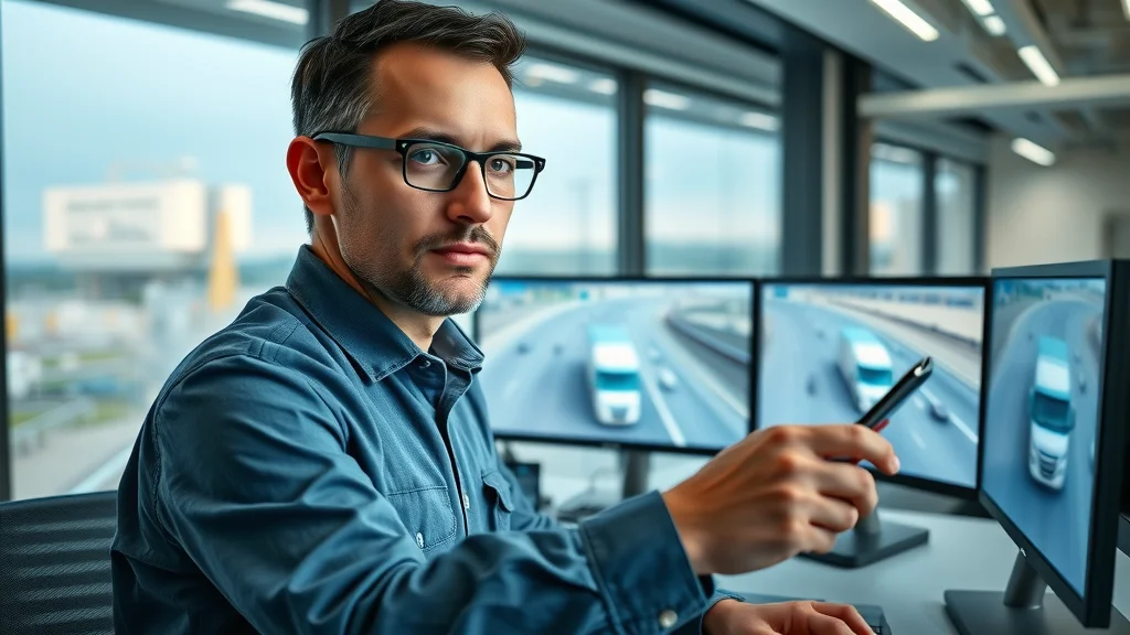 Real-time tracking interface on desktop and smartphone using a trucking management software solution, logistics coordinator monitors live fleet locations