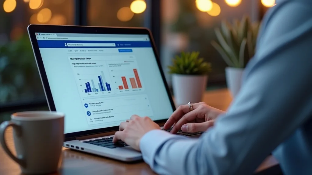 CPA professional reviewing Facebook ad campaign results for social media marketing.