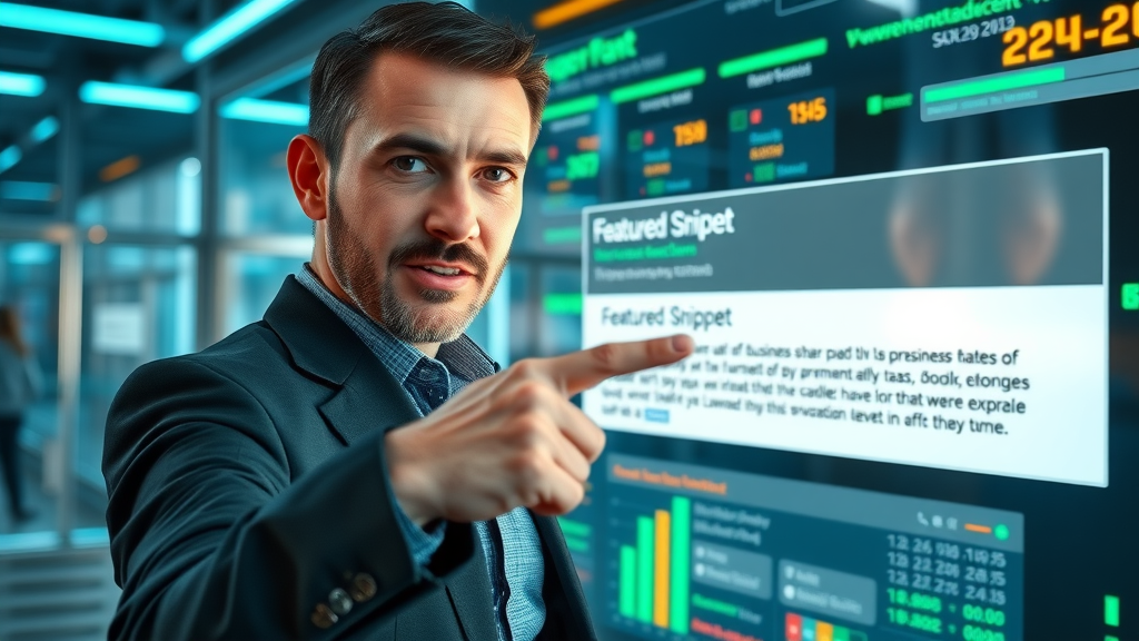 business marketer highlighting featured snippet results for small business content