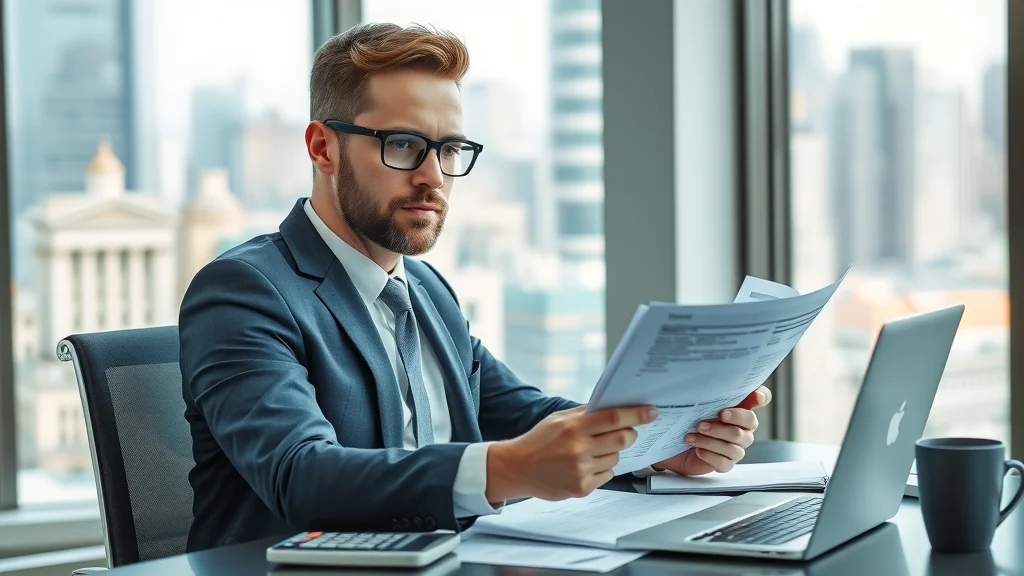 Professional business owner reviewing financial statements maximizing deductions and managing quarterly taxes