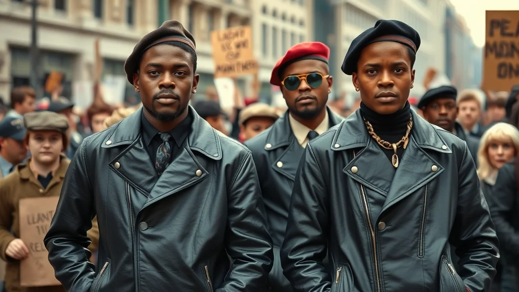 protest clothing black panther outfit historic solidarity photorealistic