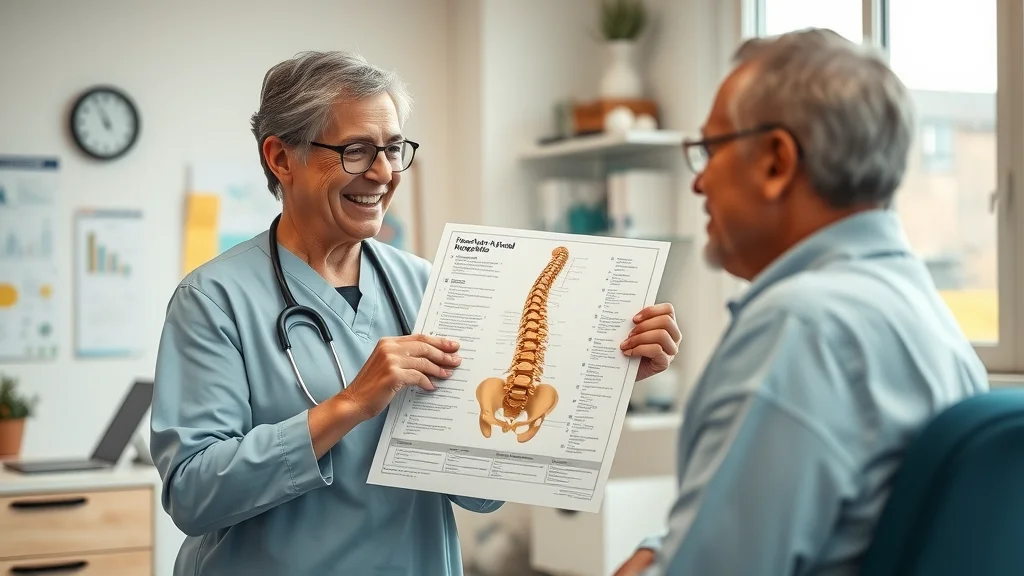 empathetic provider explains spinal function chart to patient in clinical setting
