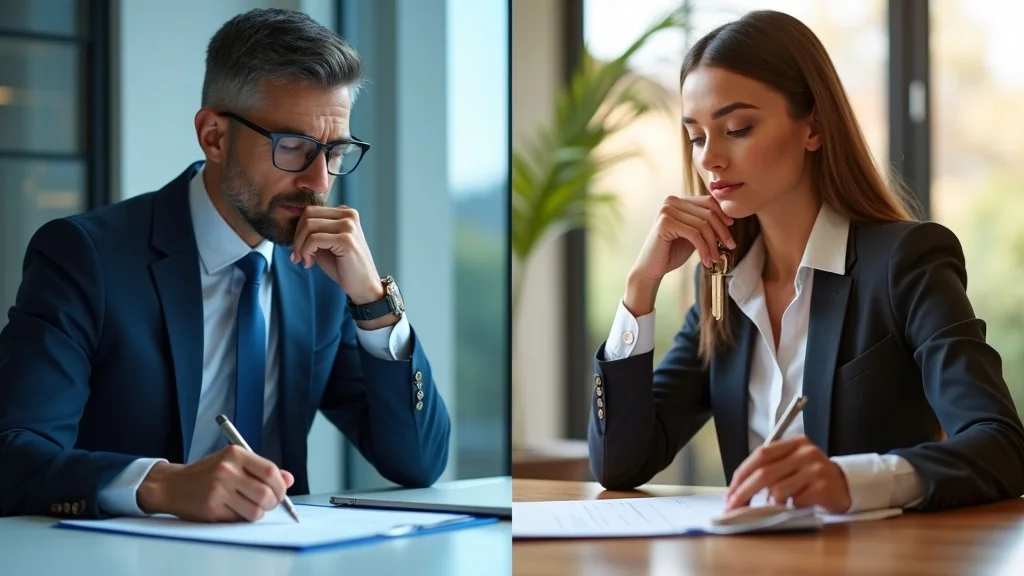 business broker vs agent split-screen at work
