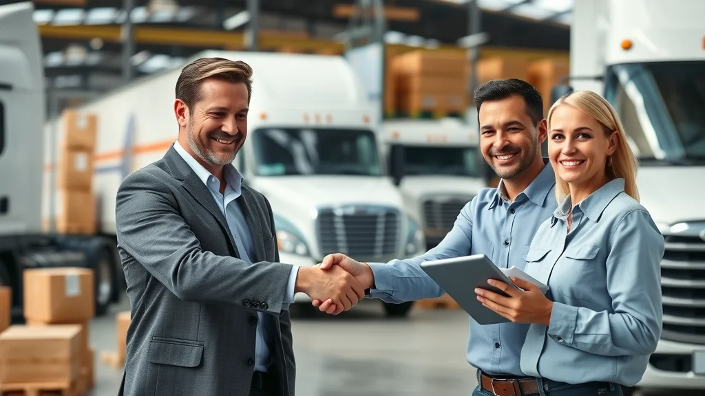 satisfied logistics clients trucking agents warehouse digital paperwork